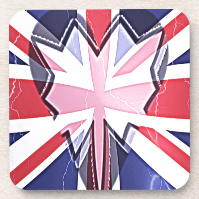 Ich liebe UK Getränkeuntersetzer (Vorderseite)