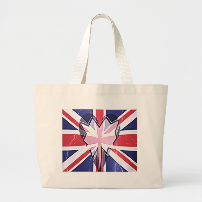Ich liebe UK Jumbo Stoffbeutel (Vorne)