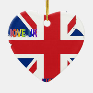 Ich liebe UK Kunst Druck Keramikornament