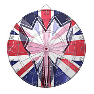 "Ich liebe UK"-Kunstposter Dartscheibe