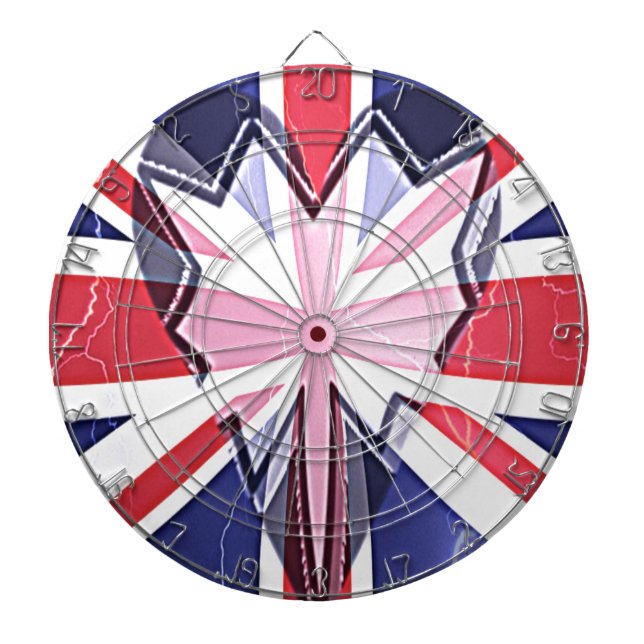 "Ich liebe UK"-Kunstposter Dartscheibe (vorne)
