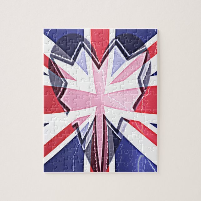 "Ich liebe UK"-Kunstposter Puzzle (Vertikal)