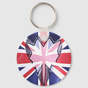 "Ich liebe UK"-Kunstposter Schlüsselanhänger