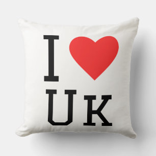 Ich liebe UK Quadrat-Aufkleber Kissen
