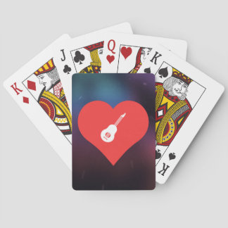 Ich liebe Ukelelen Cool Symbol Spielkarten