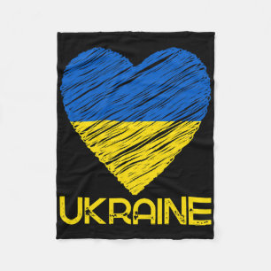 Ich liebe Ukraine-Flagge T-Shirt, ich unterstütze  Fleecedecke