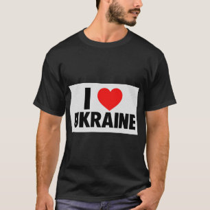 Ich liebe Ukraine Herz-Flagge Unterstützer T-Shirt
