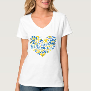 Ich liebe Ukraine Inspirations-Quote Herz T-Shirt