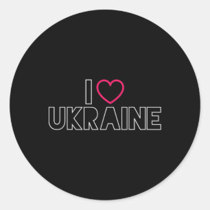 Ich liebe Ukraine Ukrainischer Stolz Byltic Liebe  Runder Aufkleber