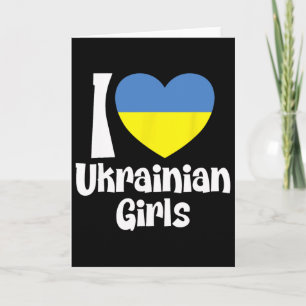 Ich liebe ukrainische Mädchen mit der Ukraine-Herz Karte