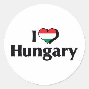Ich liebe Ungarn-Flagge Runder Aufkleber