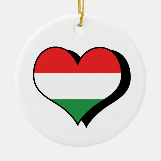 Ich liebe Ungarn-Ornament Keramik Ornament (Vorne)