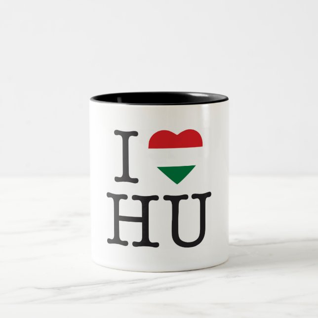 Ich liebe Ungarn Zweifarbige Tasse (Mittel)