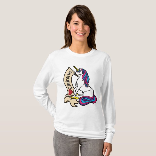Ich Liebe Unicorns! T-Shirt (Vorne ganz)
