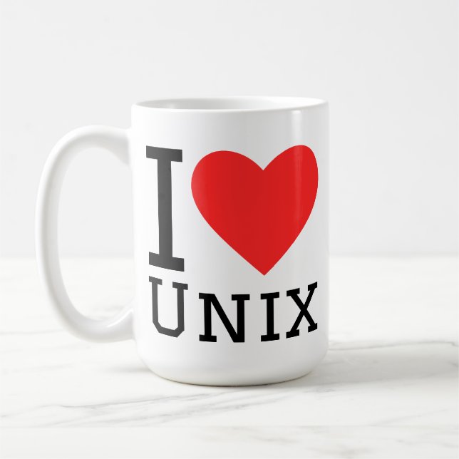 Ich liebe Unix  Kaffeetasse (Links)