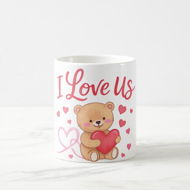 Ich liebe uns Teddybär-Tasse Kaffeetasse (Mittel)