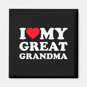 Ich liebe Urgroßmutter Herz Familie Großmutter Magnet