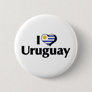 Ich liebe Uruguay-Flagge Button