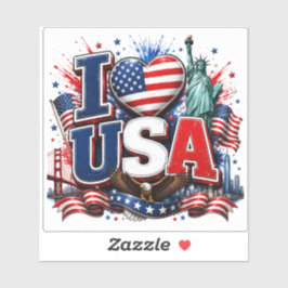 ICH LIEBE USA  |Fußballfan Amerikaner  Aufkleber