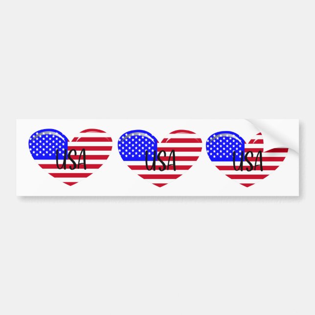 Ich Liebe USA Herz Autoaufkleber (Vorne)