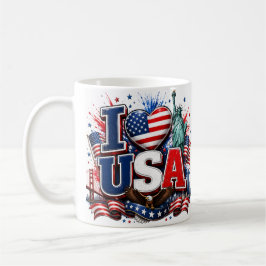 Ich liebe USA patriotischer Fußball-Fan-Mug | Amer Kaffeetasse