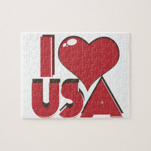 Ich liebe USA Retro 80er Puzzle