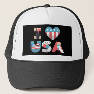 ICH LIEBE USA Slogan Design Truckerkappe