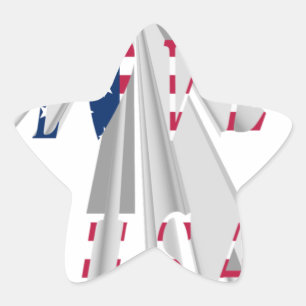 ICH LIEBE USA Stern-Aufkleber