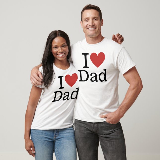 Ich ❤️ Liebe Vater CUSTOM Vatertag T-Shirt (Unisex)