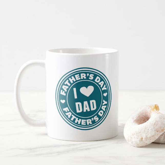 Ich Liebe Vater glücklich Vatertag | Tasse des Kaf (Mit Donut)