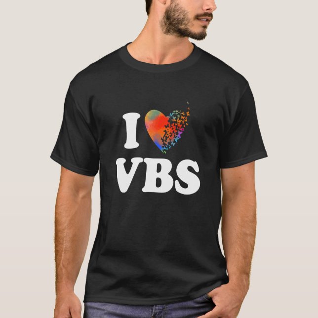 Ich Liebe Vbs Crew Urlaub Bibel Schule Schmetterli T-Shirt (Vorderseite)