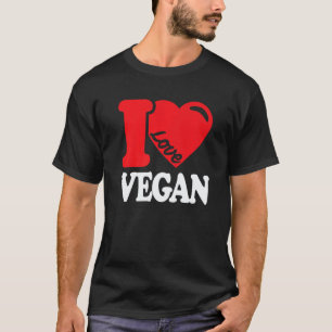 Ich liebe Vegan Vintage Retro Herz Vegan Pflanzli T-Shirt