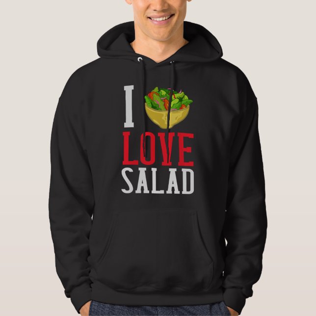 Ich liebe vegane Salatschüssel-Dressing Hoodie (Vorderseite)