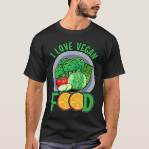 Ich liebe veganes Essen, vegane Aussage T-Shirt