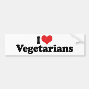 Ich liebe Vegetarier Aufkleber Autoaufkleber