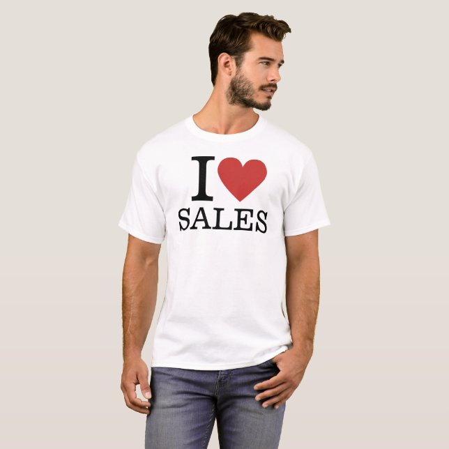 Ich ❤️ Liebe Vertrieb für Mitarbeiter CUSTOM Men's T-Shirt (Vorne ganz)