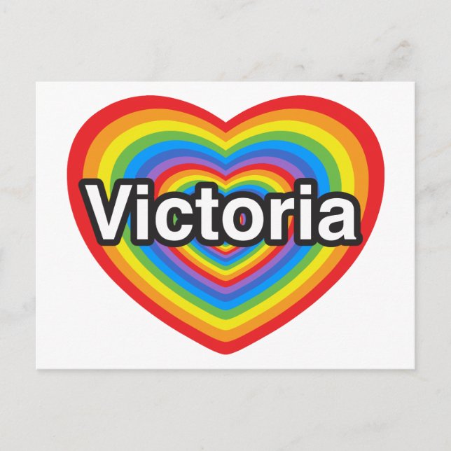 Ich Liebe Victoria. Ich Liebe dich Victoria. Herz Postkarte (Vorderseite)