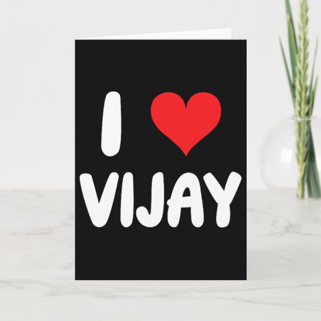 Ich liebe Vijay - Herz  Karte (Vorderseite)