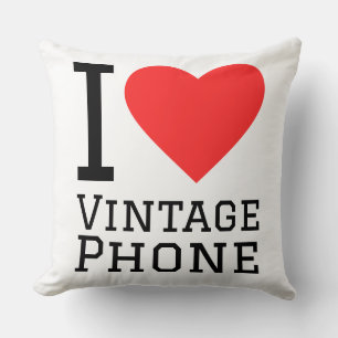 Ich liebe Vintage-Handy Kissen