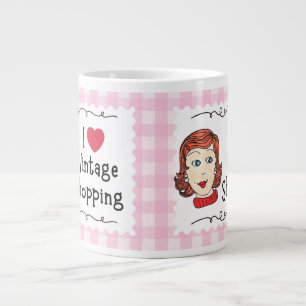 Ich liebe Vintage-Shopping-Mug Jumbo-Tasse