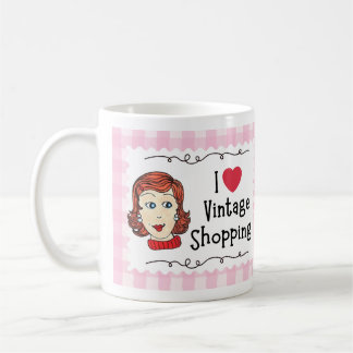 Ich liebe Vintage-Shopping-Mug Kaffeetasse