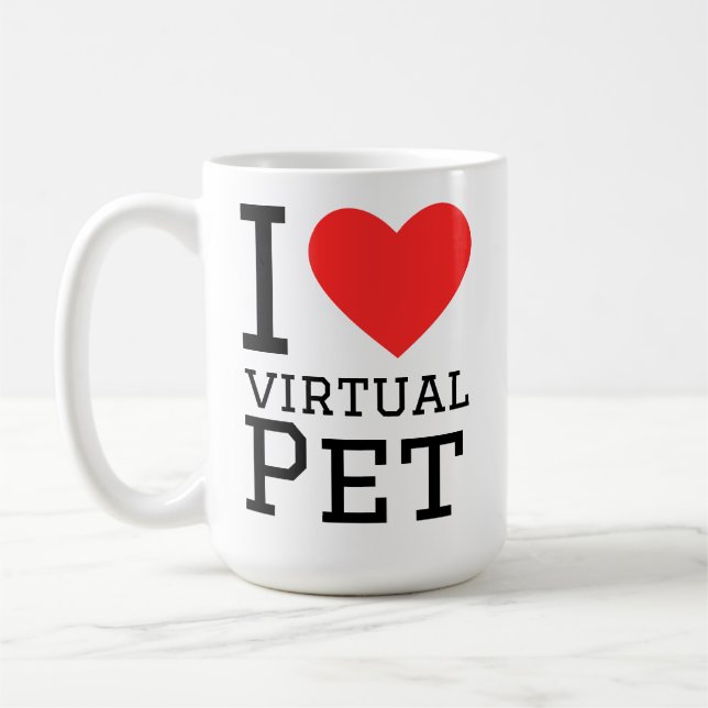 Ich liebe virtuelles Haustier Kaffeetasse (Links)