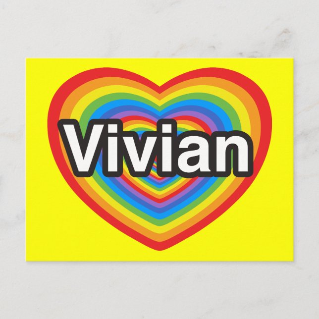 Ich Liebe Vivian. Ich Liebe dir Vivian. Herz Postkarte (Vorderseite)