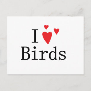 Ich liebe Vögel Postkarte