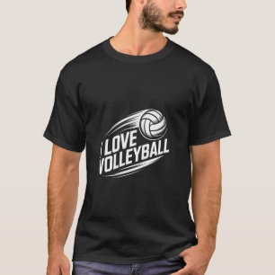 Ich liebe Volleyball-Enthusiast-Ausrüstung T-Shirt