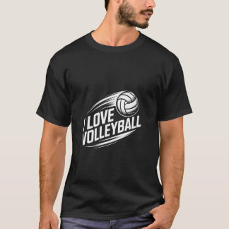 Ich liebe Volleyball-Enthusiast-Ausrüstung T-Shirt