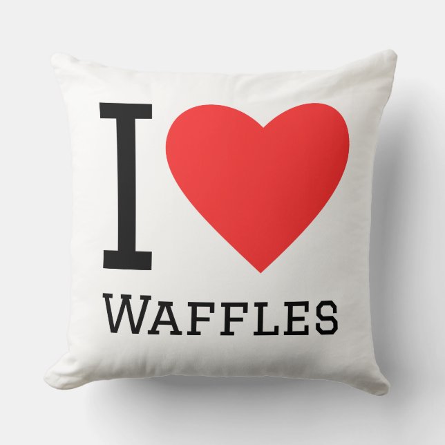 Ich liebe Waffeln Kissen (Vorderseite)
