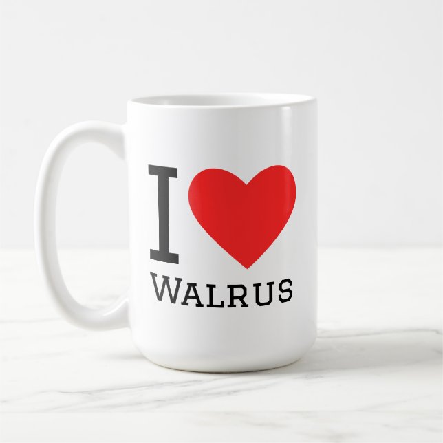 Ich liebe Walrosse Kaffeetasse (Links)