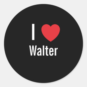 Ich liebe Walter Runder Aufkleber