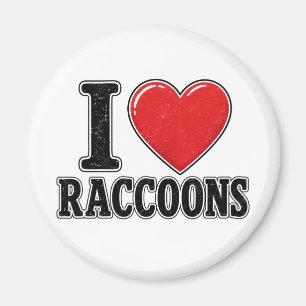 Ich liebe Waschbären Süßes Lustiges Tierdesign Magnet